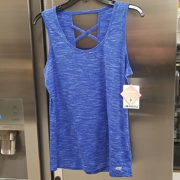 💕MARIKA💕 Lapis Crossover Tank Dry-Wik ~ Blue - Picture 4 of 10